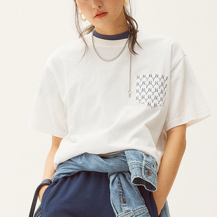 New MLB Old Flower T Shirts Unisex White 31TSM3131-50W