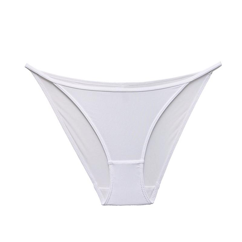 Low Waisted Ice Silk Sexy Triangle Underwear for Women Solid Colored Thin Straps for Comfortable and Breathable Underwear for Women