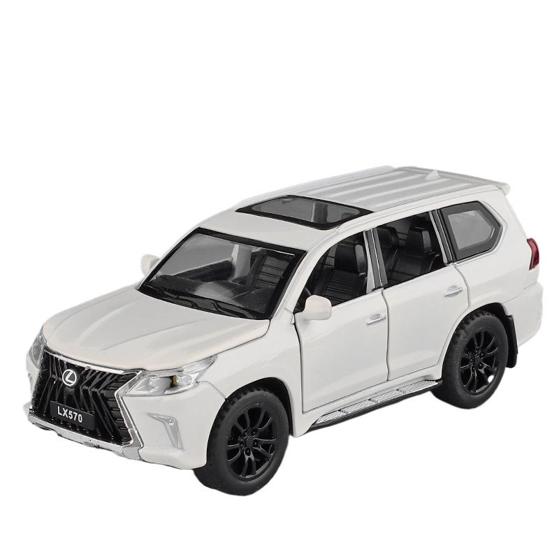 1/32 LEXUS LX570 Внедорожник Сплав Внедорожный Литой Металлический Модель Звук и Свет Игрушка с Откатом Модный Дисплей Украшение Подарок для Мальчика Коллекционировать
