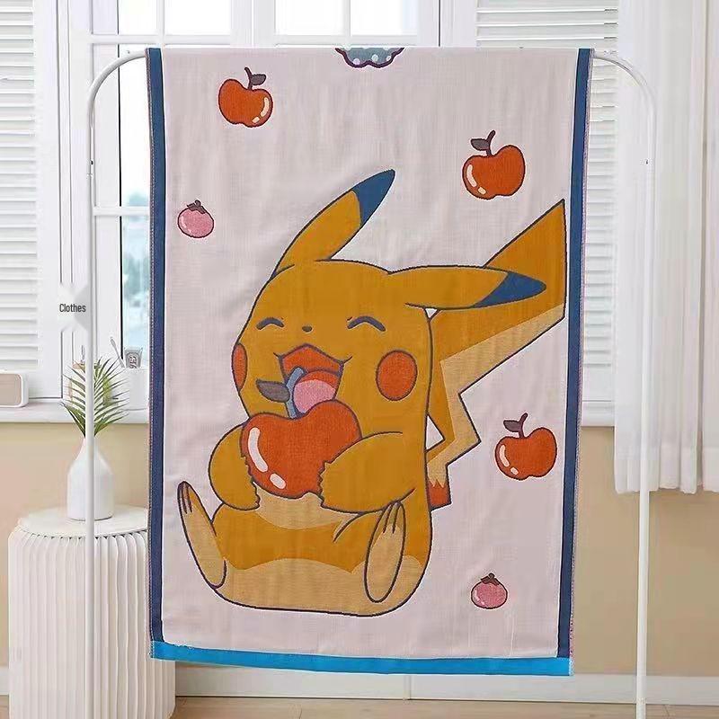 Extra Large Cotton Gauze Cartoon Bath Towel - Soft, Quick-Drying for Adults & Kids