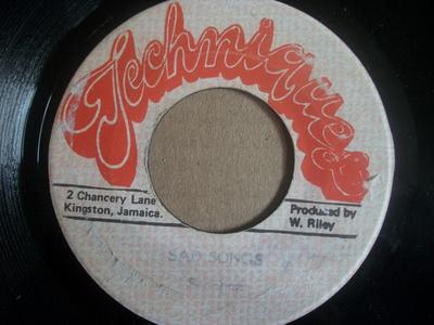 7-дюймовая пластинка SANCHEZ - Sad Songs NONE Techniques Ямайка Регги, Ска и Даб Б/У