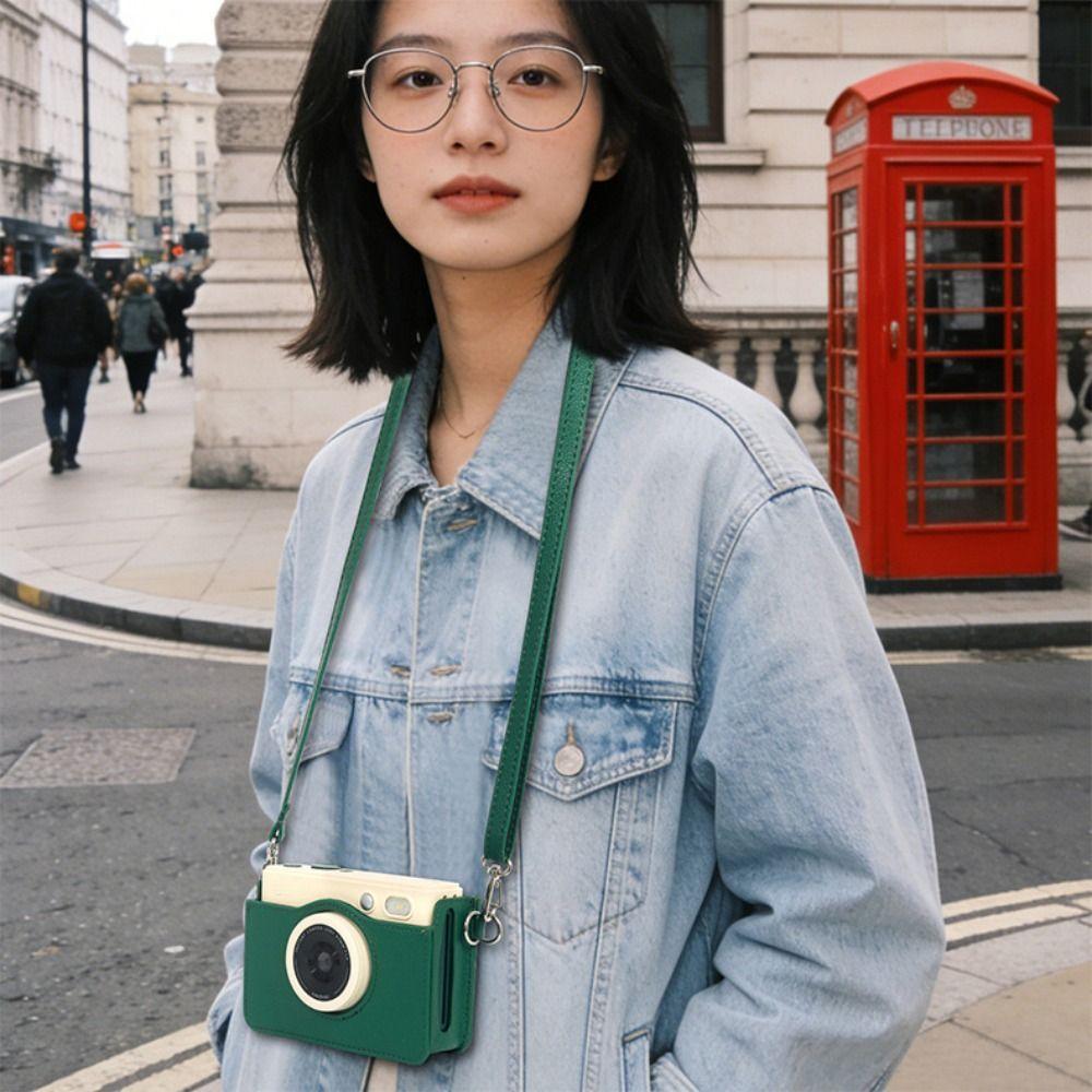 PU Leather Instant Camera Storage Bag Crossbody Shoulder Bag for CHUZHAO D1pro Camera Protection