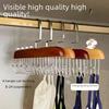 Solid Wood Clothes Drying Rack Multi-functional Bra Vest Tie Hooks Bulk Wooden Tank Top Hanger Portable Hanger For Dormitory