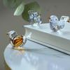 Blown Mini Bird Figurine Handcrafted Glass Tiny Bird Statue Collectible Bird Ornament for Living Room Bedroom Office Desktop Bookshelf Cabinet Decor