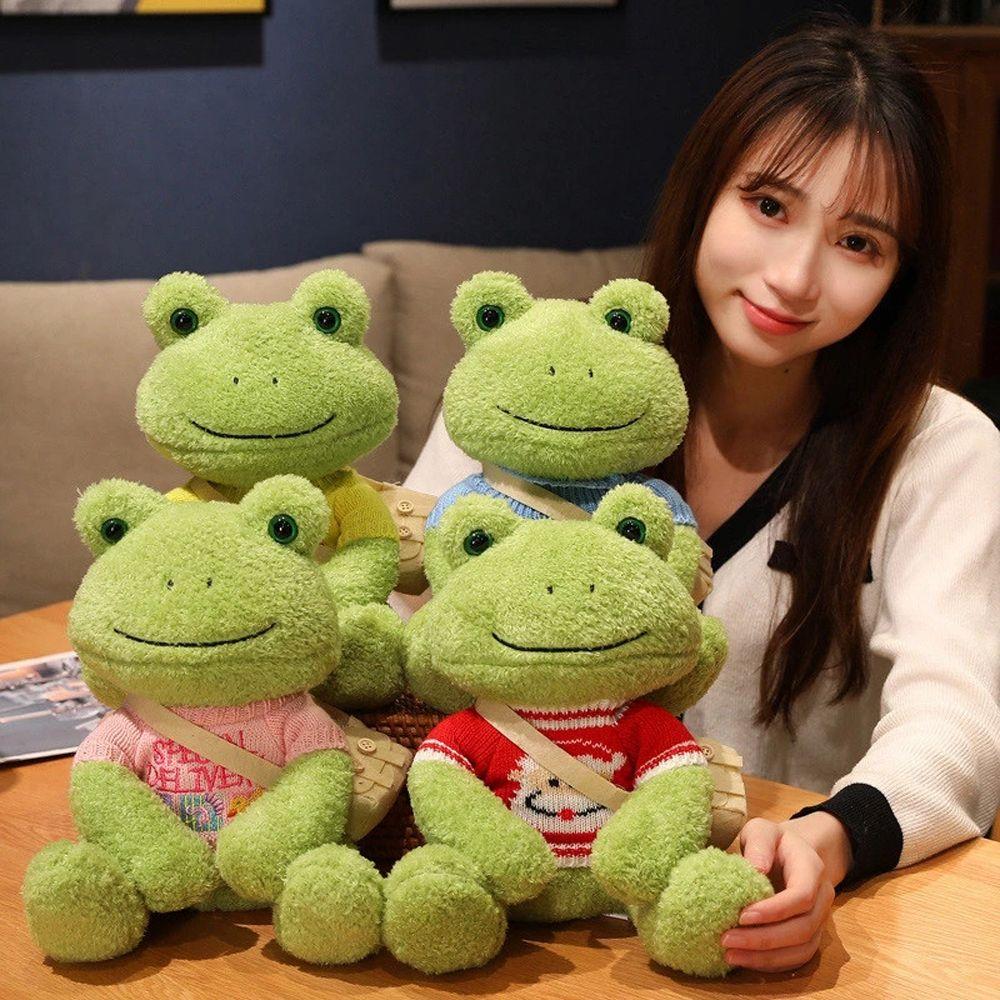 Soft Toy Cartoon Doll Stuffed Animals Sweater Frog Doll Frog Stuffed Toy Dressing Frog Plush Toy