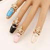 Набор из 4 изящных панк-колец-когтей, украшенных стразами, готические аксессуары для ногтей, косплей-украшения для косплея