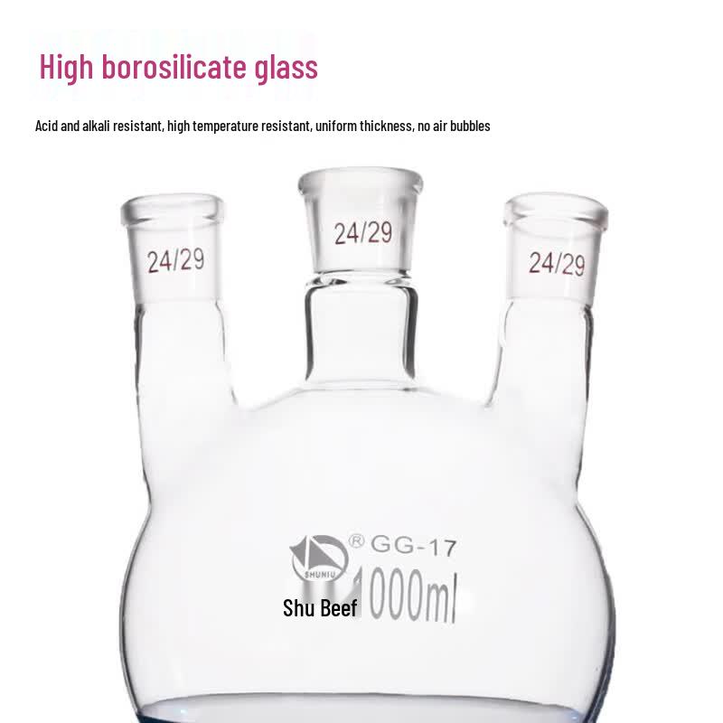 High Borosilicate Glass Three-Neck Round Bottom Flask