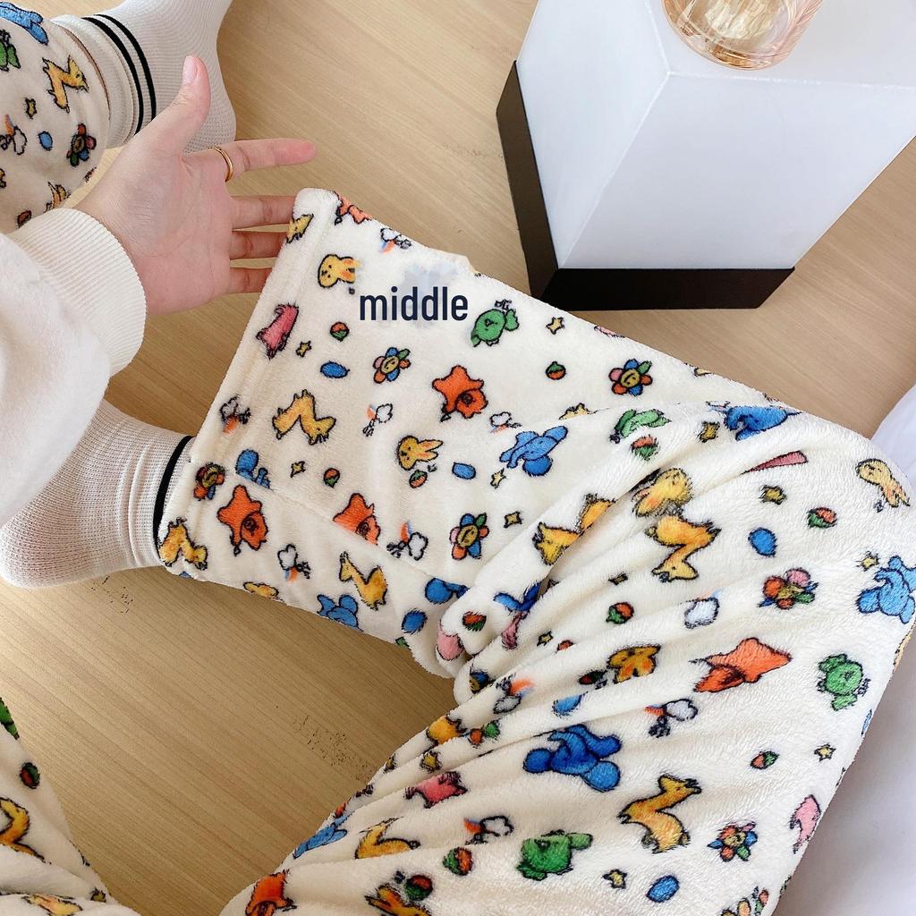 Фланелевая пижама с изображением животных из мультфильмов, женская осенне-зимняя флисовая теплая одежда из кораллового флиса