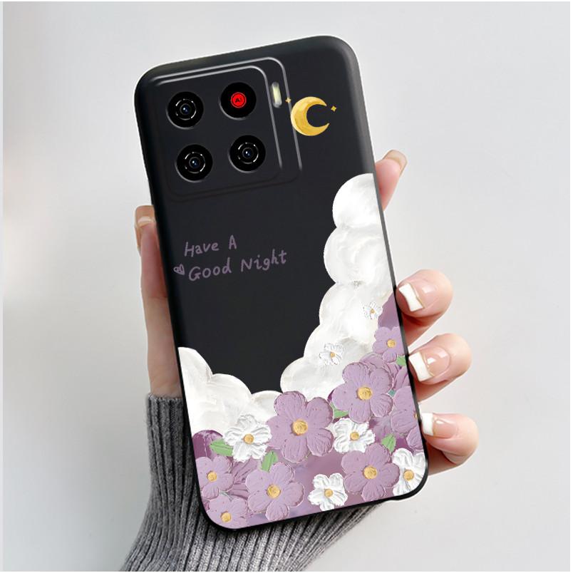 Милый Мультяшный Чехол Для ZTE Blade A56 Z2473 Nubia A56 Печатный Корпус Для Blade A56 Pro Защитная Крышка Мягкий Силикон Черный Корпус