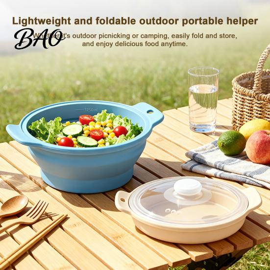 Portable Collapsible Food Steamer Foldable Silicone Microwave Steamer, Bowl, Safe Preparation Accessory Heat-Resistant Food-Grade Cookware with