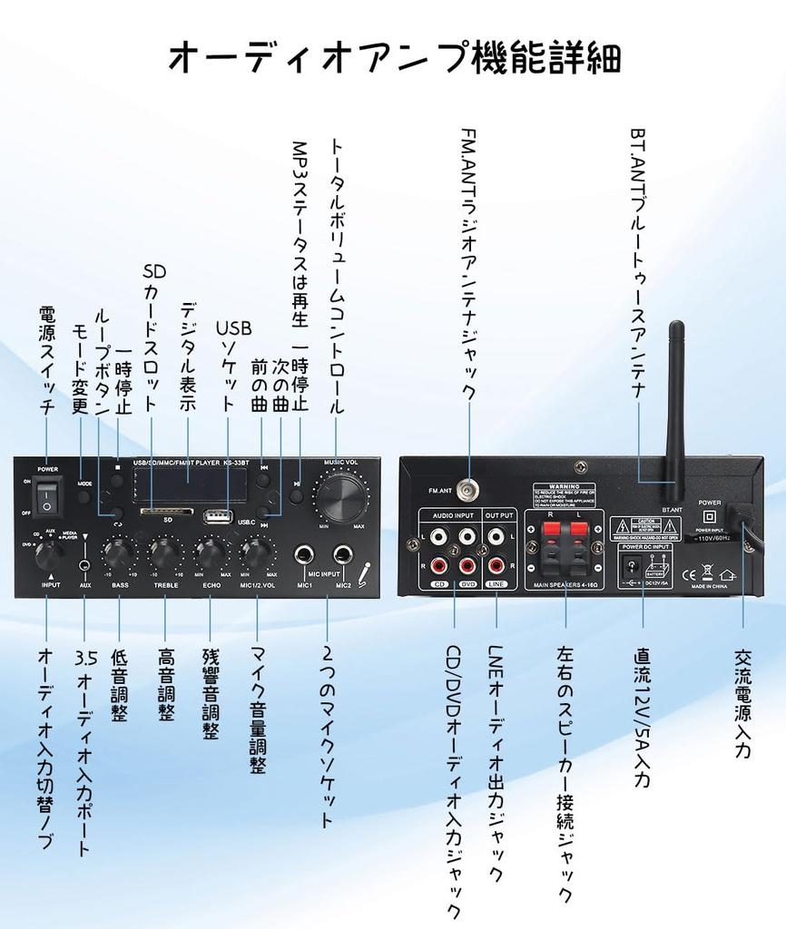 QuiExact Power Audio Small Bluetooth Card USB Radio Remote Control Mini Volume Adjustable Low For Home New Party Amplifier, Amplifier, Amplifier,