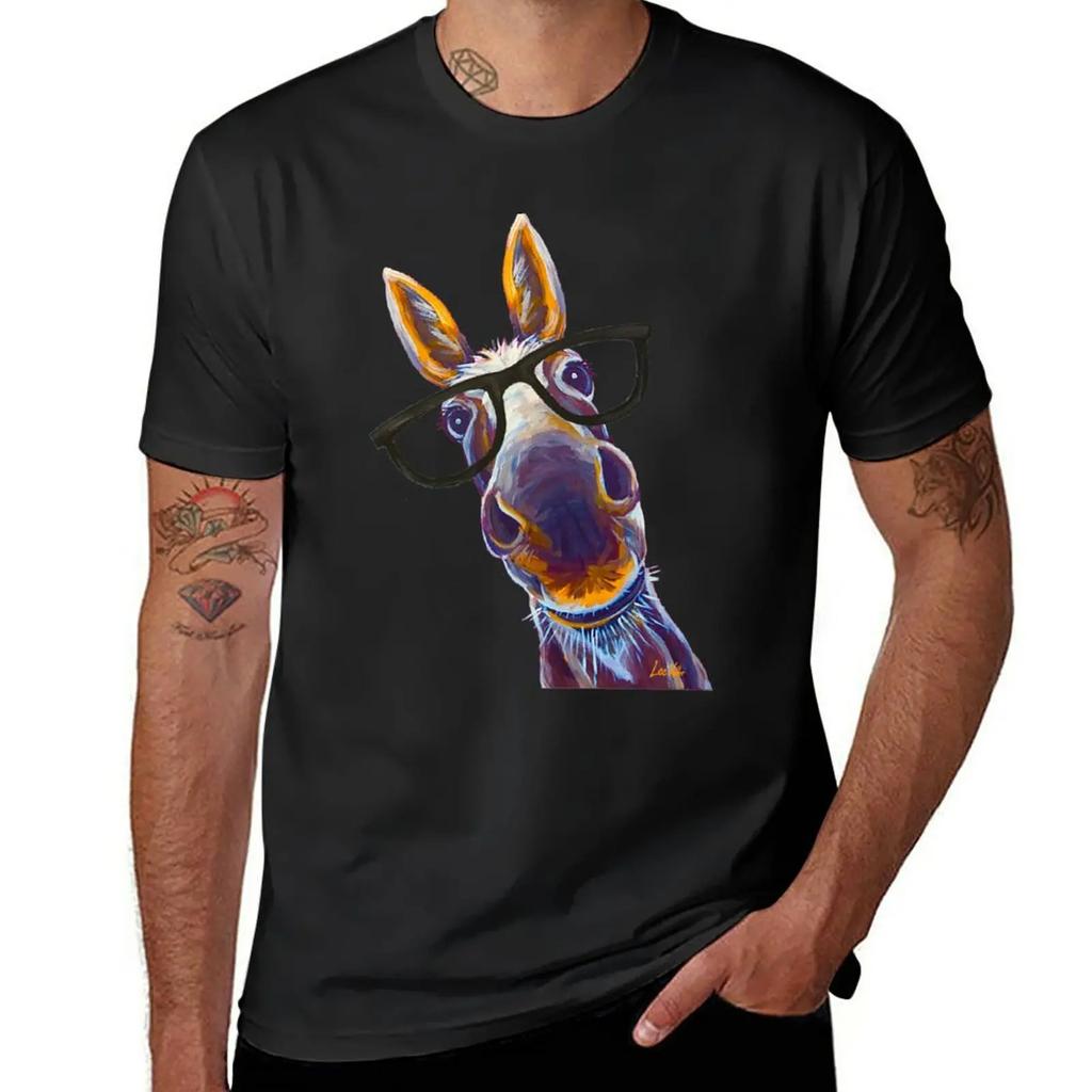 Funny Donkey art, Smart Donkey with glasses T-Shirt cute tops sublime vintage clothes t shirts