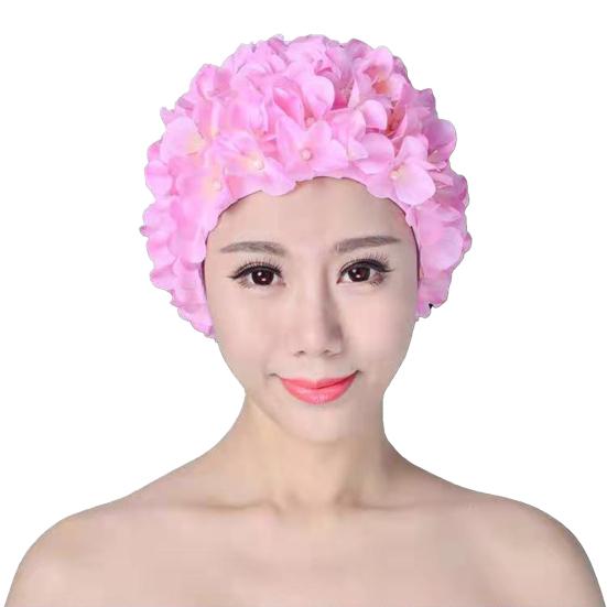 Пляжная шапочка для плавания с цветочным декором, мягкая дышащая защита ушей, эластичная женская шапка для подводного плавания, головной убор