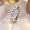 Personalized Full White Zircon Rings for Women Sparkling Wedding Eternity Bands Silver Color Jewelry