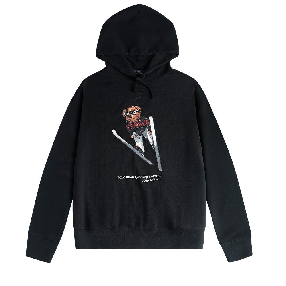 Polo Ralph Lauren FW23 Ski Bear Pattern Hooded Fleece Long Sleeve Sweatshirt Men Sweatshirt Black MNPOKNI16810464-B10