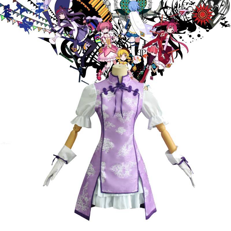 Косплей-костюм Акеми Хомуры из Puella Magi Madoka Magica в традиционном китайском стиле для аниме-конвенций