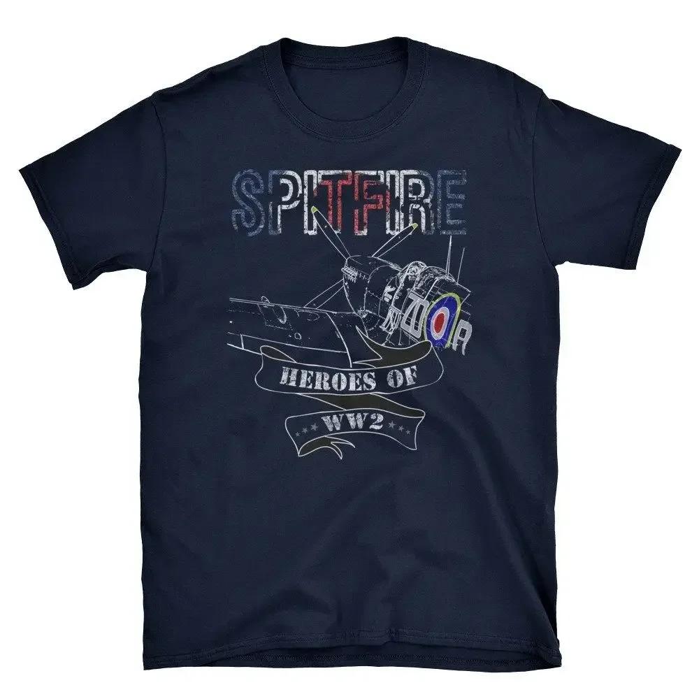 WWII RAF Supermarine Spitfire Fighter Battle of Britain TShirt 100 Cotton ONeck Summer Short Sleeve Casual Mens Tshirt