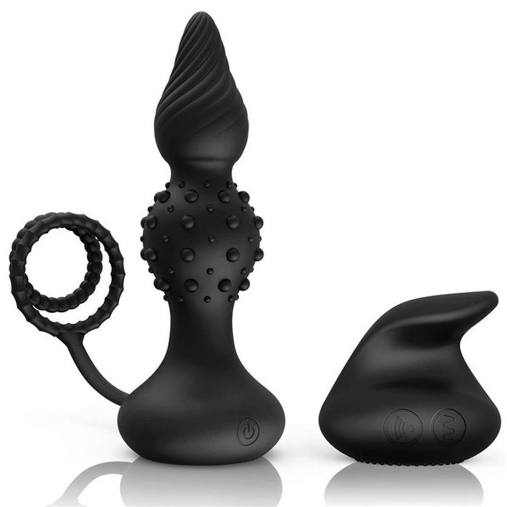 Anal Vibrator for Men Vibrating Penis Ring Delay Anal Sex Toys Male Anal Butt Plug Vibrator Sex Toys