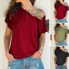 Женская футболка с косым вырезом, асимметричным дизайном off-shoulder, однотонная, свободного кроя, летние повседневные пуловеры, для ежедневной носки