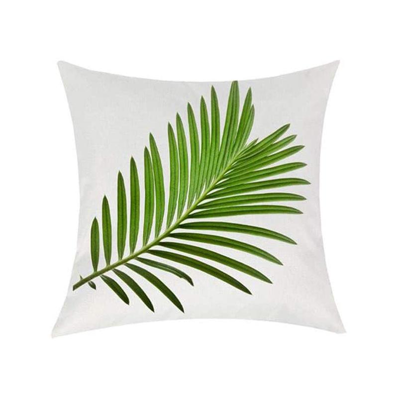 Simple Modern Green Leaves Tropical Plant Series Linen Pillowcase Nordic Small Fresh Style Cushion Cover