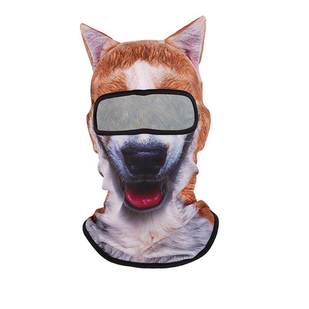 Dog/Cat Ear Printed Animal with Ears Hats Polyester Fiber Full Face Cover Hiking