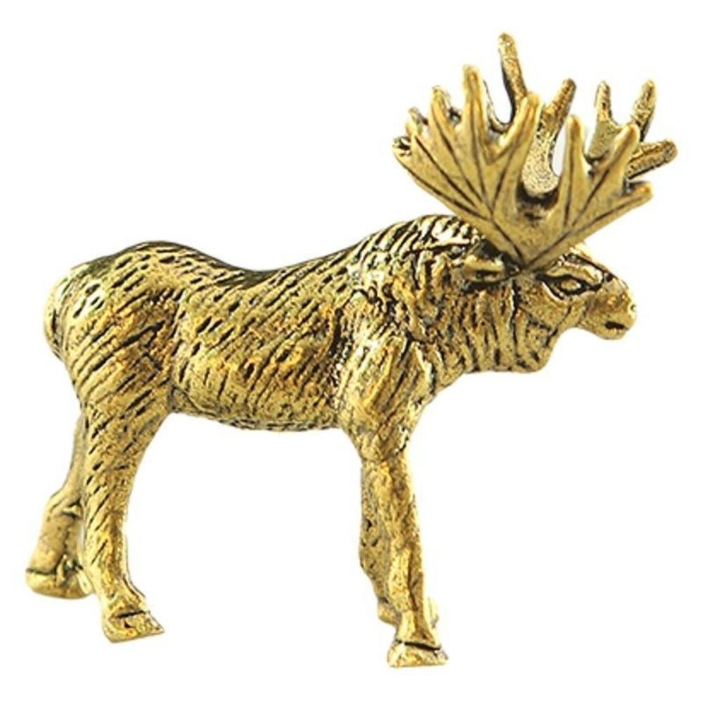 Versatile Mini Brass Statue Miniature Size Brass Ornament Elk Animal Craft Tabletop Decoration