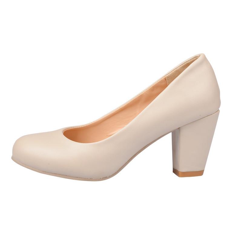 Весна и осень Высокий каблук Грубый каблук Одиночные туфли Женские Маленький размерБольшой размерОдиночные