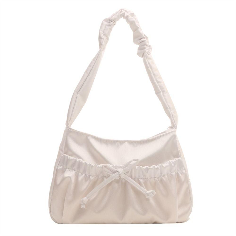 Korean Style Pleated Hand Bag Bow Fashion Underarm Bag Elegant INS Shoulder Bag Women