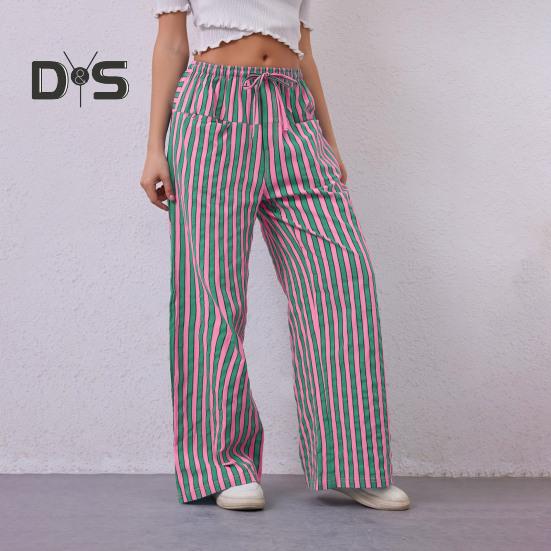 Женские длинные брюки с низкой посадкой, эластичной талией, регулируемыми шнурками, повседневными брюками с карманами, свободными широкими брюками