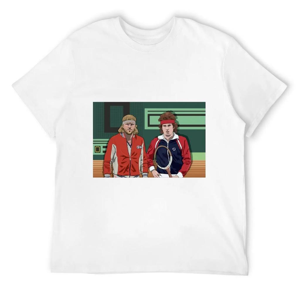 Футболка Borg Mcenroe Дизайнерские рубашки Kawaii Одежда Новая серия Смешные футболки для мужчин