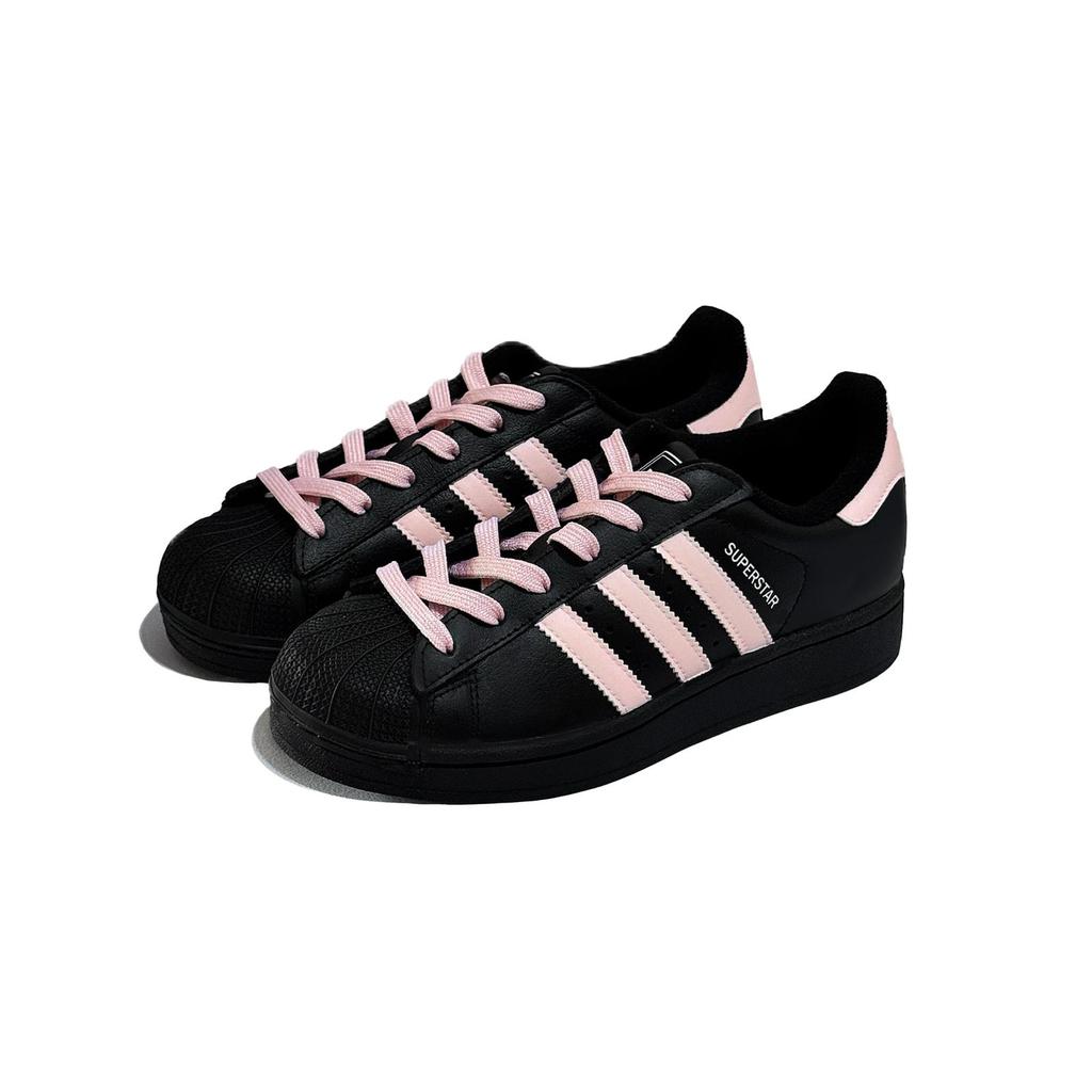 adidas Originals Superstar 2 Розово-персиковые Низкие Скейтбордические Кроссовки Унисекс Черно-розовые JI0079(Команда85-)