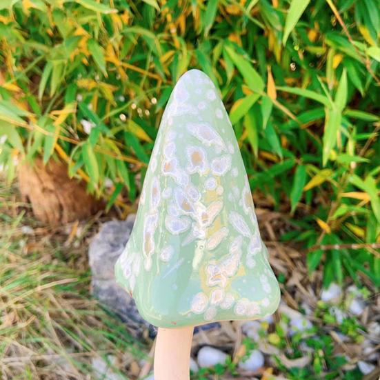 Planter Insert Ceramic Mushroom Colorful Glazed Mushroom Decoration Hand-Painted Toadstools Sculptures