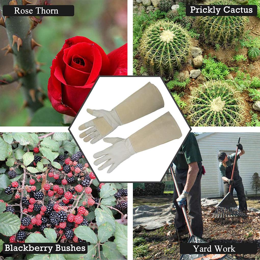 Перчатки для садоводства из свиной кожи, устойчивые к проколам, для улучшенной защиты, перчатки из микрофибры