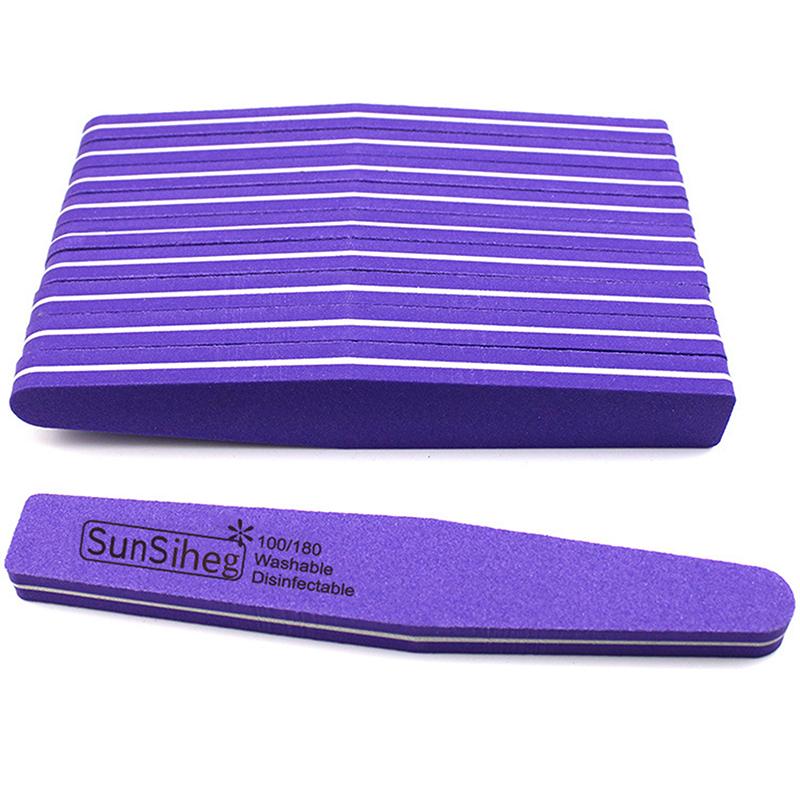 10Pcs Double-Sided Nail File Blocks Colorful Sponge Polish Buffing Sanding Buffer Strips Polishing Pedicure Manicure Tools