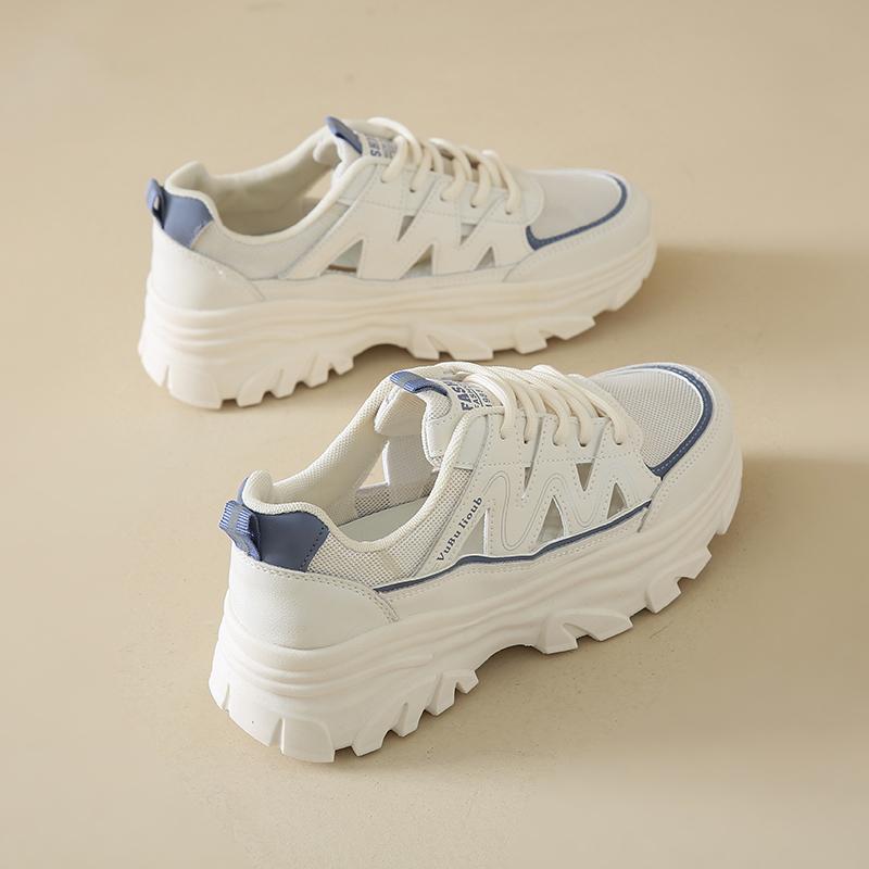 CRLAYDK Летние массивные кроссовки для женщин на платформе с вырезами Fahion White Dad Shoes Mesh Casual Walking Boots Sport Trainers