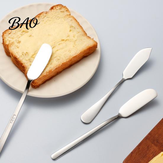 Kitchen Gadget for Breakfast Stainless Steel Jam Spreader Cutter, Multi-purpose Tool with Curved Tableware Western Food Blade, Easy Cleaning