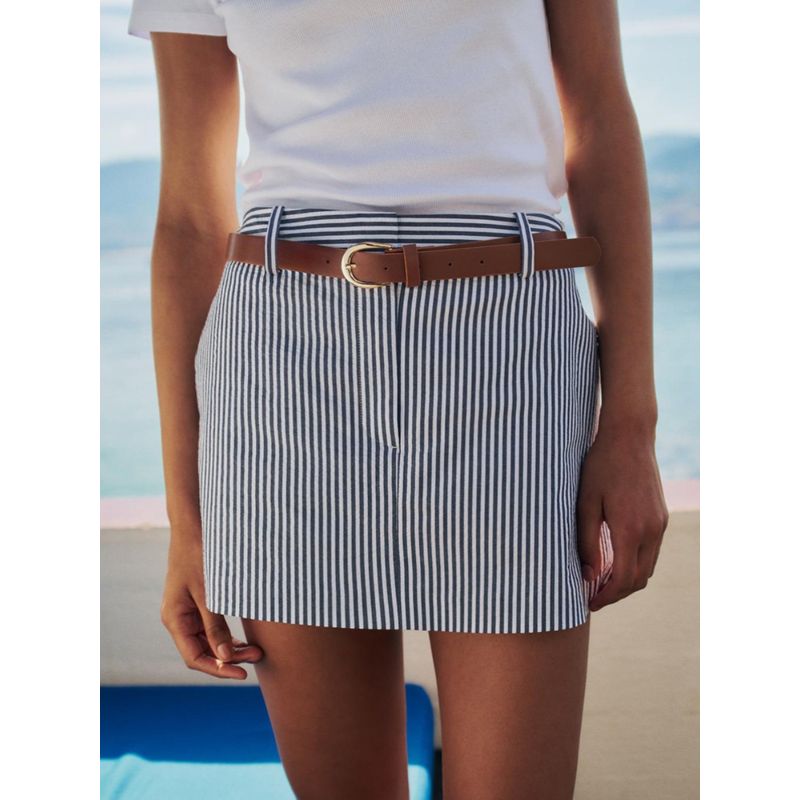 Za2024 Summer New Product Women's Clothes Fashion All-Matching with Belt Casual Stripes Short Pantskirt 1478223 104