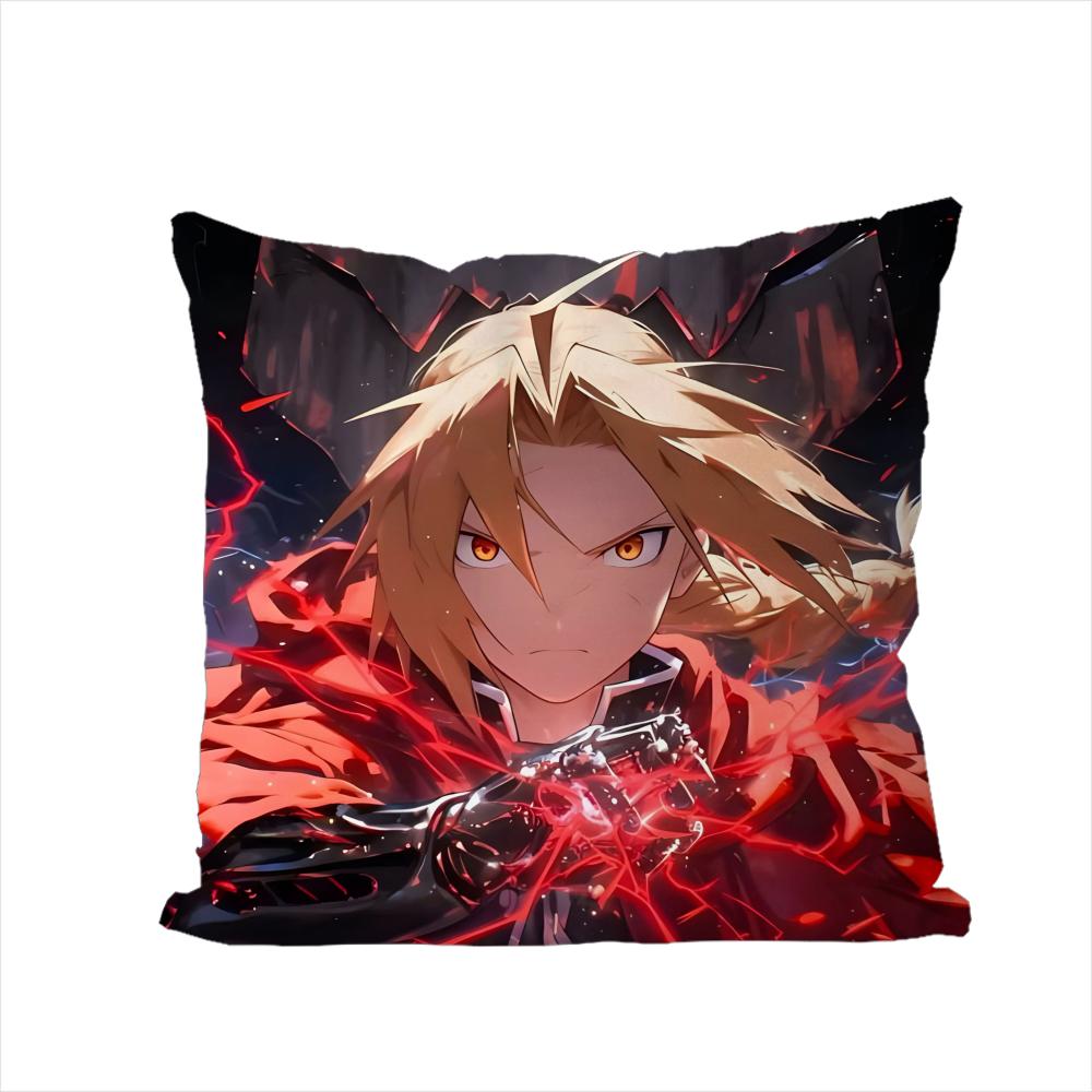 FFullmetal Alchemist Pillow Case For Car Sofa Decorative Home Doublesided Print Plush Square Throw Pillow Cushion Cover