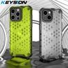 KEYSION Противоударный защитный чехол для iPhone 15 Pro 15 Ultra Силикон + сотовая задняя крышка из поликарбоната для iPhone 15 Plus