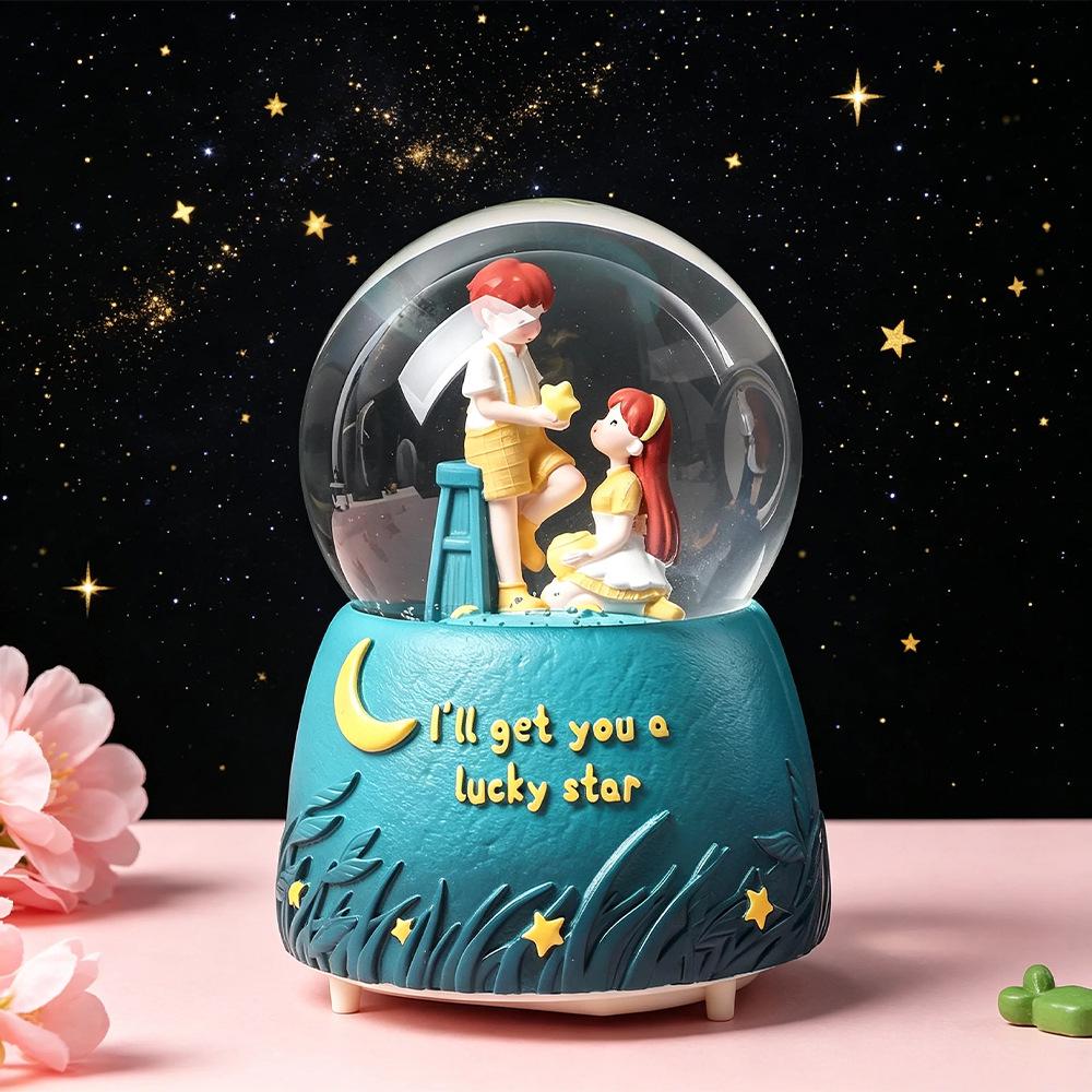 Dreamy Unicorn Crystal Ball Luminous Music Box - Snowflake Gift for Best Friend, Creative Qixi Present