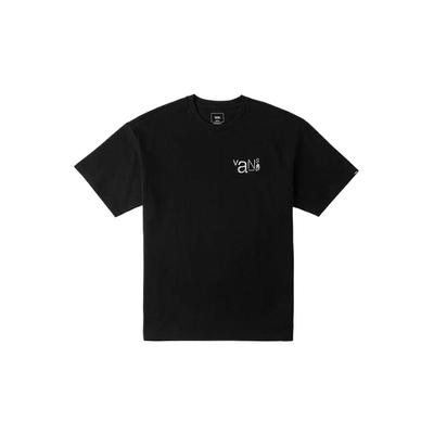 X Asia Artist Collection Round Neck Letter Print Short Sleeve T-Shirt Unisex Tops Black VN000HA9BLK