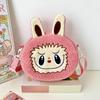 Мультфильм Kawaii Labubu сумки на плечо милый универсальный плюшевый кукольный рюкзак для женщин и девочек простые сумки через плечо подарки