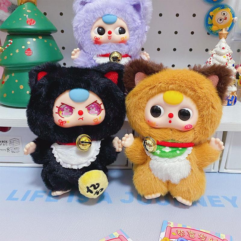 Baby Three Billionaire Lucky Cat Series Blind Box Toys Mystery Box Plush Doll Stuffed Toys Bag Pendant Charm Birthday Gift