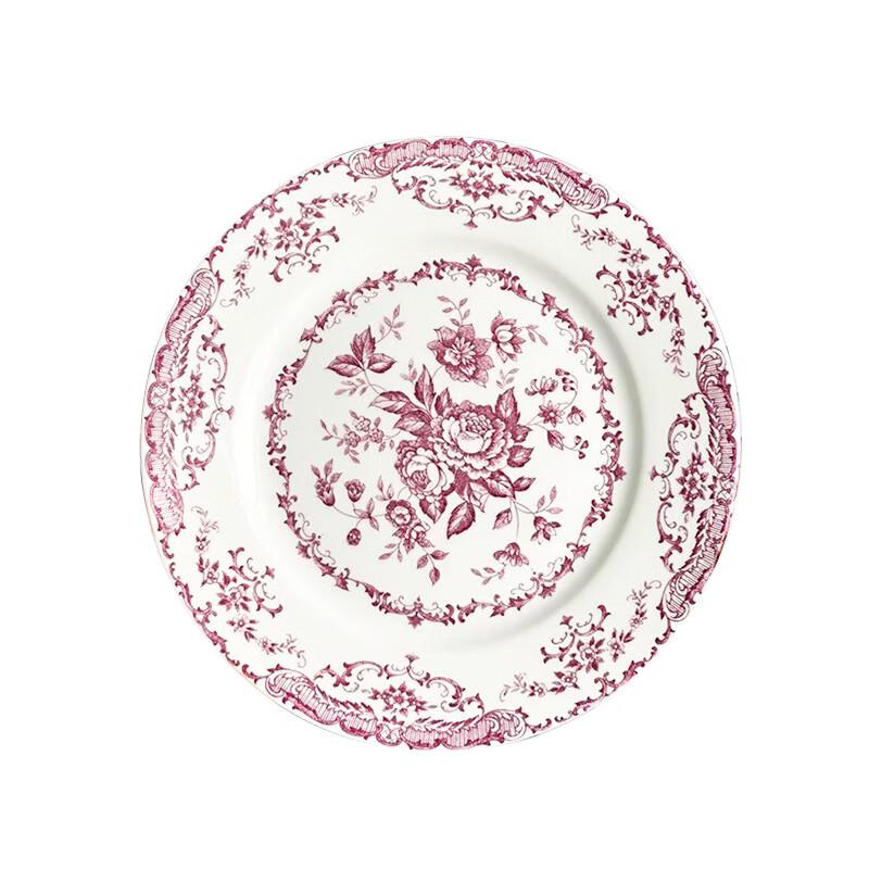 ZISIZ French Rose Ceramic Dinner Plate Set