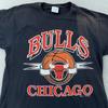 Винтажная футболка Chicago Bulls M/L Черная Логотип НБА Баскетбольная 7 1991 Футболка 90-х