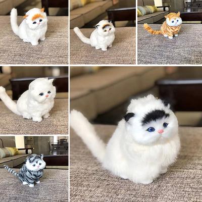 Имитация кошек, Пушистые поделки толстого кота, Мяукающие кошачьи украшения, Детские плюшевые игрушки, Модели животных