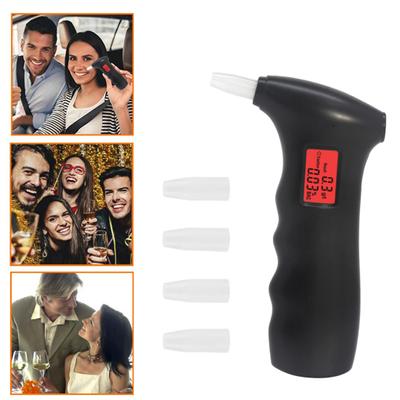 Профессиональный точный алкотестер с ЖК-цифровым дисплеем, тестер алкоголя, портативный цифровой алкотестер с 5 мундштуками