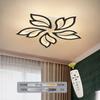 Modern Leaf LED Ceiling Light 60W Dimmable Black Flush Mount Pendant Light For Living Room Dining Room Bedroom
