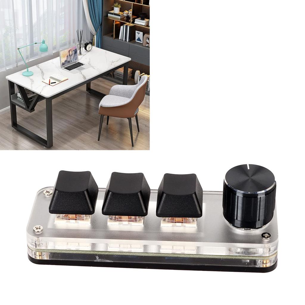 Wired Macro Ergonomic Customized Macro Pad Gaming Programmable USB Mini Keypad for Desktop Function Keypad with Knob 1 Keyboard, One-Handed Keyboard,