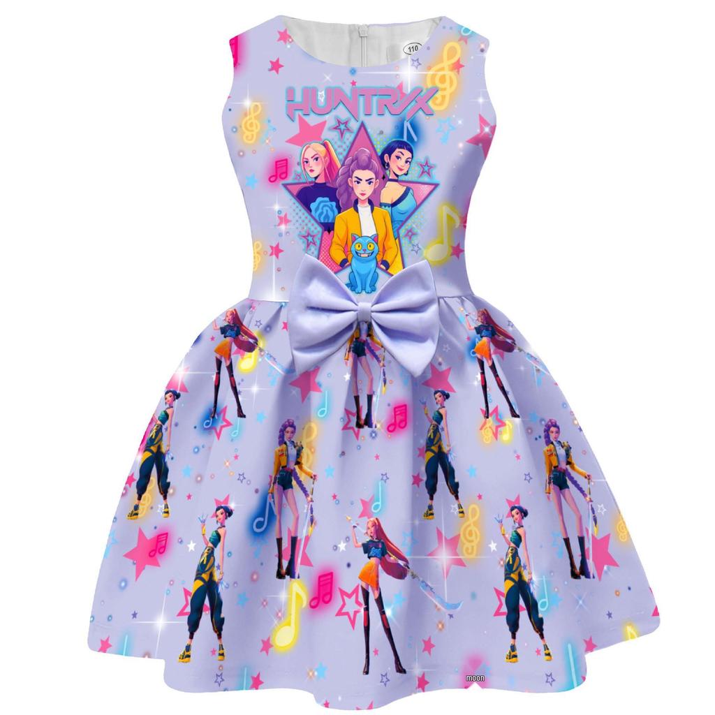 В наличии: Цифровой принт 'Девушки Ведьмака' Бант Формальное платье Юбка 94209